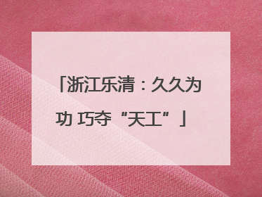 浙江乐清：久久为功 巧夺“天工”