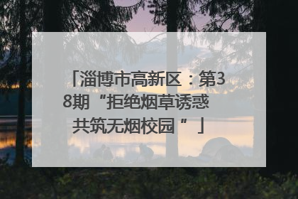 淄博市高新区：第38期“拒绝烟草诱惑 共筑无烟校园 ”