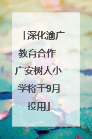 深化渝广教育合作 广安树人小学将于9月投用