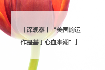 深观察丨“美国的运作是基于心血来潮”