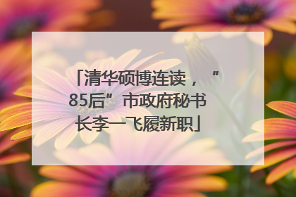 清华硕博连读，“85后”市政府秘书长李一飞履新职