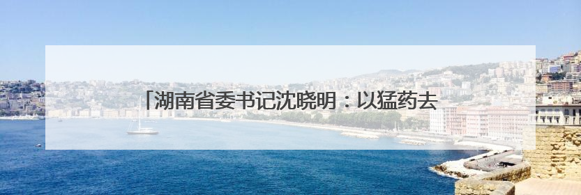 湖南省委书记沈晓明：以猛药去疴的决心坚决刹住违规吃喝歪风