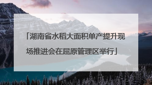 湖南省水稻大面积单产提升现场推进会在屈原管理区举行