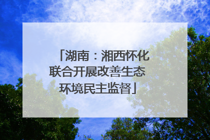 湖南：湘西怀化联合开展改善生态环境民主监督