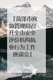 菏泽市应急管理局召开全市安全评价机构执业行为工作座谈会