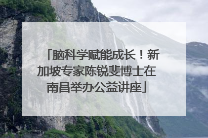 脑科学赋能成长！新加坡专家陈锐斐博士在南昌举办公益讲座