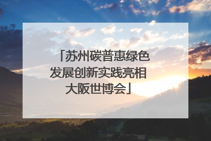 苏州碳普惠绿色发展创新实践亮相大阪世博会