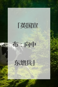 英国宣布：向中东增兵