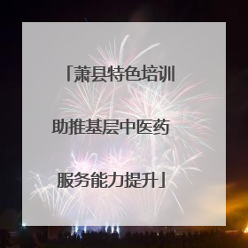 萧县特色培训助推基层中医药服务能力提升