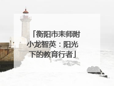 衡阳市耒师附小龙智英：阳光下的教育行者