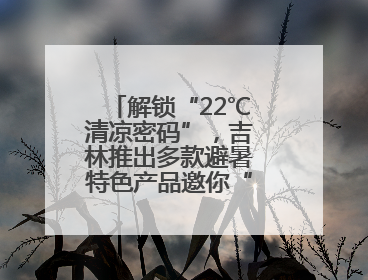 解锁“22℃清凉密码”，吉林推出多款避暑特色产品邀你“清凉一夏”