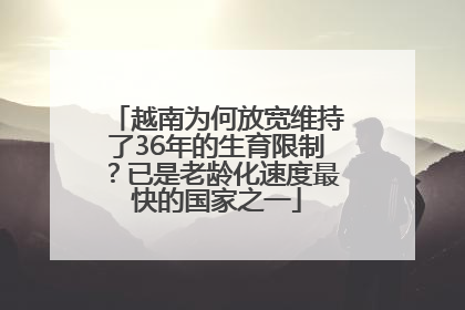 越南为何放宽维持了36年的生育限制？已是老龄化速度最快的国家之一