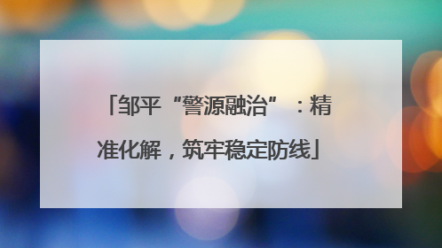 邹平“警源融治”：精准化解，筑牢稳定防线
