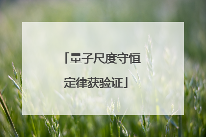 量子尺度守恒定律获验证