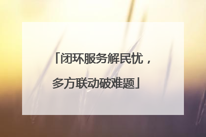 闭环服务解民忧，多方联动破难题