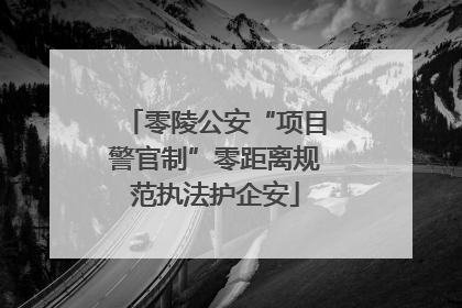 零陵公安“项目警官制”零距离规范执法护企安