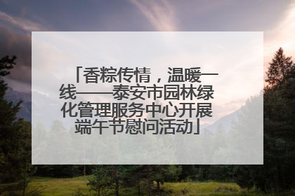 香粽传情，温暖一线——泰安市园林绿化管理服务中心开展端午节慰问活动