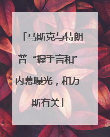 马斯克与特朗普“握手言和”内幕曝光，和万斯有关