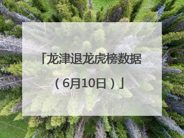 龙津退龙虎榜数据（6月10日）