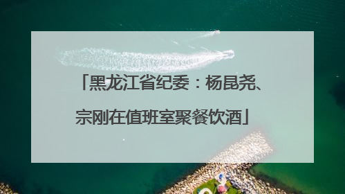黑龙江省纪委：杨昆尧、宗刚在值班室聚餐饮酒