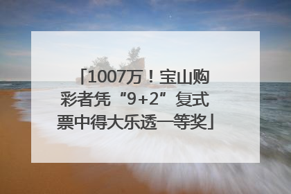 1007万！宝山购彩者凭“9+2”复式票中得大乐透一等奖