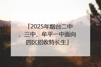 2025年烟台二中、三中、牟平一中面向四区招收特长生