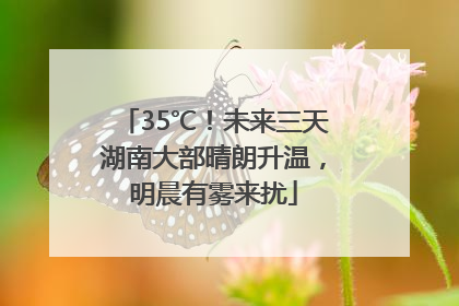 35℃！未来三天湖南大部晴朗升温，明晨有雾来扰