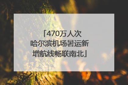470万人次 哈尔滨机场暑运新增航线畅联南北