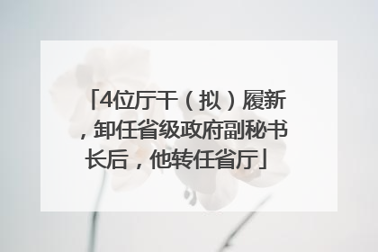 4位厅干（拟）履新，卸任省级政府副秘书长后，他转任省厅