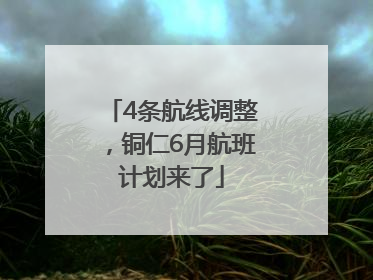 4条航线调整，铜仁6月航班计划来了