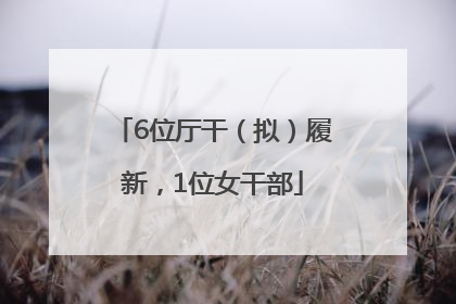 6位厅干（拟）履新，1位女干部
