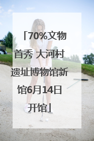 70%文物首秀 大河村遗址博物馆新馆6月14日开馆