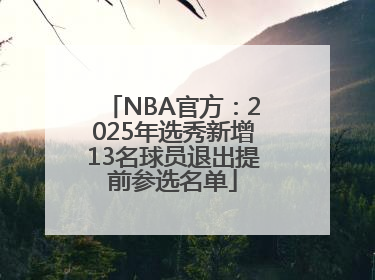 NBA官方：2025年选秀新增13名球员退出提前参选名单