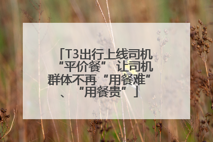 T3出行上线司机“平价餐” 让司机群体不再“用餐难”、“用餐贵”